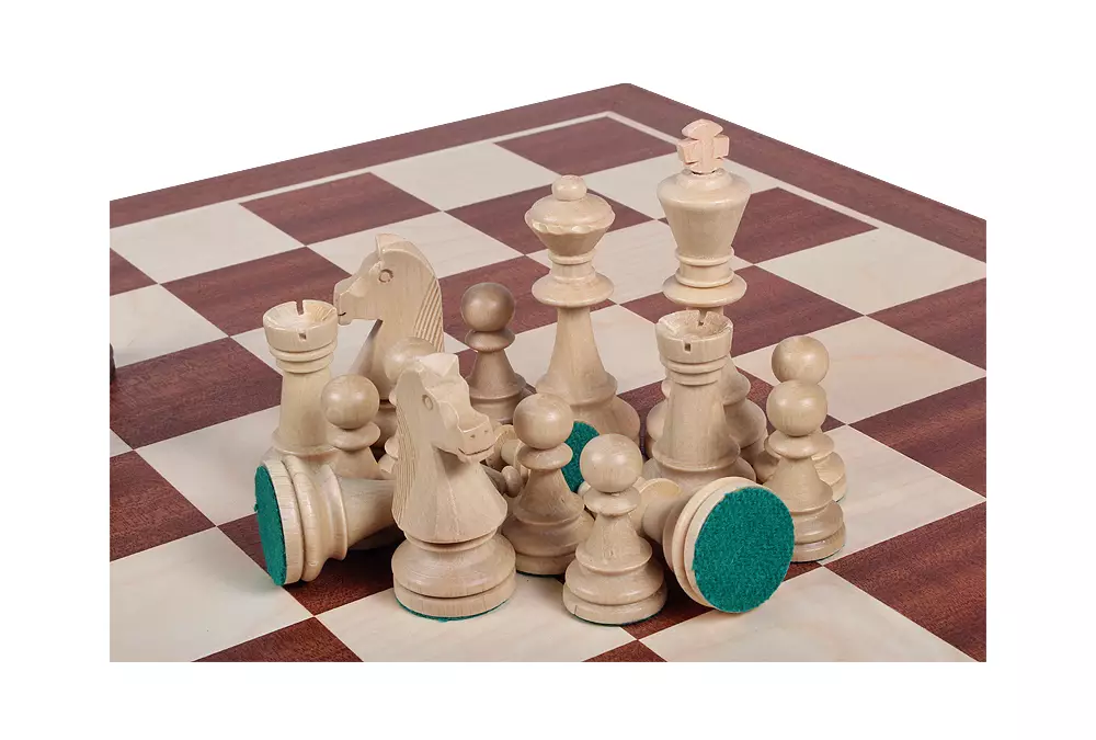 Figury szachowe Staunton nr 6 (96 mm) w drewnianym kuferku